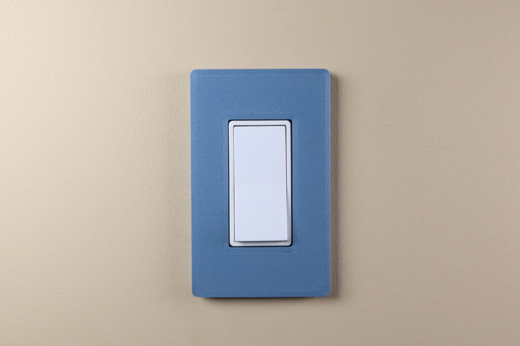 decora cover screwless 1 gang blue muted