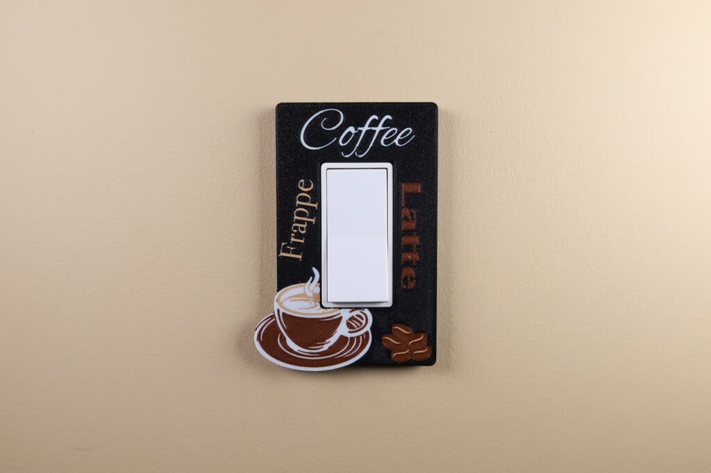 Coffee Themed - Electrical Cover Plate - Screwless Design for Outlets & Light Switches
